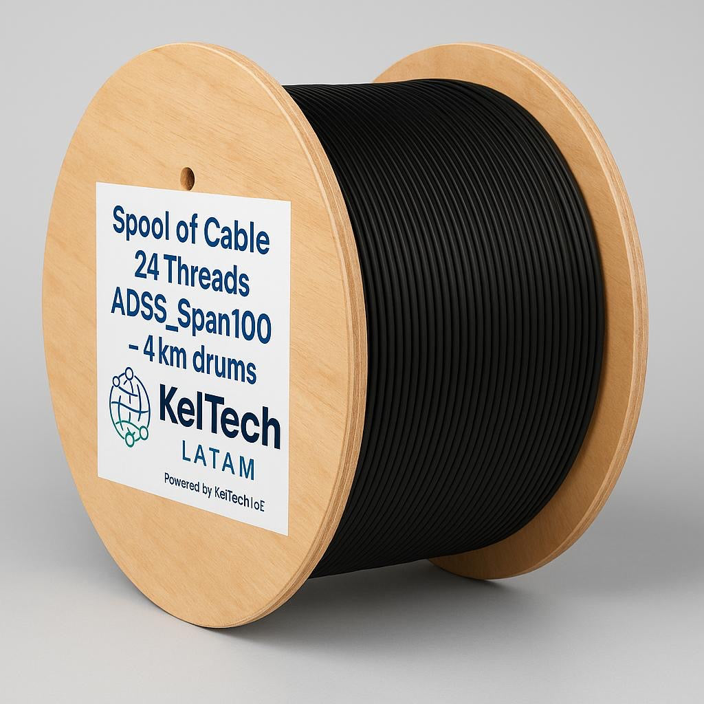 ADSS 24FO – Spool de Fibra Óptica 4km | KelTech LATAM